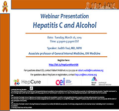 HepCure and CEI co-sponsored Webinar: Hepatitis C and Alcohol